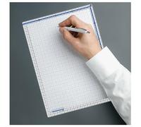 Soporte - Falsilla de Escritura A4 Fabricada en Resistente Polipropileno con Cuadrícula y Reglas Laterales by Office Box