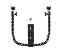 Soporte flexible para soporte de flash de doble brazo y zapata caliente para accesorios de cámara macro