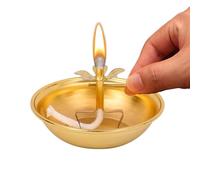Soporte flotante de aleación para aseo, soporte para lámpara de mantequilla, 8,5 x 5 cm, base Ghee Candle, diseño compacto de estilo hindú y budista, material, uso interior del ,