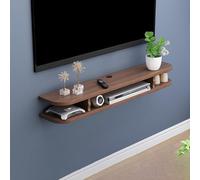 Soporte flotante de pared para TV con almacenamiento, mueble de consola multimedia, consola de TV de madera para sala de estar y dormitorio, acabado en roble, 140 x 22 x 15 cm, diseño que ahorra