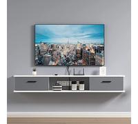 Soporte flotante de TV montado en la pared, estante de consola multimedia para sala de estar, dormitorio, estante de pared para enrutador, set top box, proyector, armario de almacenamiento