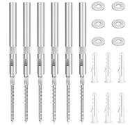 Soporte flotante para estantería, 6 unidades, 10 x 100 mm, invisible, resistente, soporte para estanterías con arandelas y tacos para estanterías de pared personalizadas, tablas flotantes