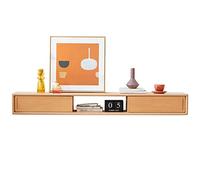 Soporte flotante para televisión, estante de pared, mueble para televisión, centro multimedia de entretenimiento colgante, consola de almacenamiento con puerta corredera y almacenamiento (A 140x25x18c