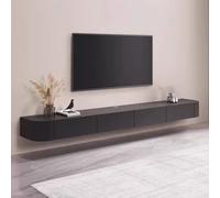 Soporte flotante para TV, centro de entretenimiento de madera maciza montado en la pared, elegante consola multimedia para sala de estar, diseño que ahorra espacio, 160 x 20 x 30 cm