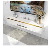 Soporte flotante para TV, centro de entretenimiento montado en la pared con puerta superior con solapa, consola multimedia y armarios de almacenamiento para sala de estar y dormitorio, diseño que