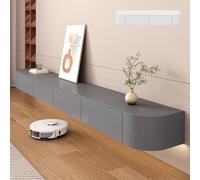 Soporte flotante para TV, compartimento de almacenamiento grande montado en la pared para sala de estar y dormitorio, gris, 120 x 20 x 24 cm