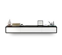 Soporte flotante para TV con cajones, consola multimedia montada en la pared para ahorrar espacio en la sala de estar