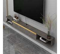Soporte flotante para TV con puertas abatibles y gran división de almacenamiento, centro de entretenimiento montado en la pared para sala de estar y organización multimedia