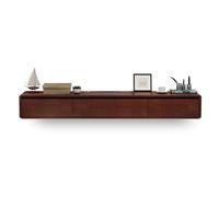 Soporte flotante para TV, consola multimedia moderna de madera maciza montada en la pared con cajones, centro de entretenimiento minimalista para almacenamiento debajo de la TV, armario de