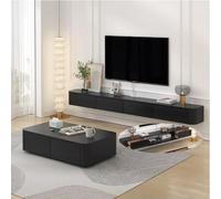 Soporte flotante para TV, estante de almacenamiento grande montado en la pared para sala de estar y dormitorio, diseño moderno (negro, 140 x 20 x 24 cm)