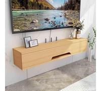 Soporte flotante para TV montado en la pared, armario de TV de alto brillo, moderno estante flotante para consola de TV con puerta superior con solapa, armarios de almacenamiento, consola multimedia