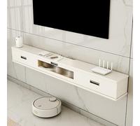 Soporte flotante para TV montado en la pared con cajones de almacenamiento, consola multimedia Space-Sing para sala de estar y dormitorio, centro de entretenimiento moderno para una vida relajada