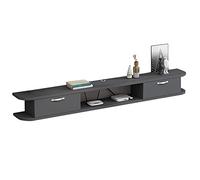 Soporte flotante para TV montado en la pared, estante de consola multimedia, caja de cables, unidad de audio y video, centro de entretenimiento, gris, 100 x 22 x 18,4 cm