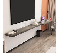 Soporte flotante para TV montado en la pared, mesa de escritorio para oficina en casa y hotel, mesa lateral derecha con estantes y consola de TV