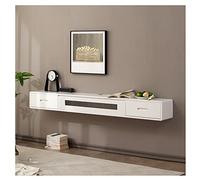 Soporte flotante para TV, montado en la pared para 59 pulgadas, centro de entretenimiento flotante, estante para TV montado en la pared con almacenamiento, para debajo del televisor (E 140 cm)