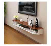Soporte flotante para TV, mueble para TV montado en la pared, cobertizo de almacenamiento para consola multimedia, estantes para componentes de almacenamiento, con orificios para cables, para sala de