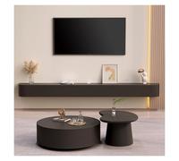 Soporte flotante para TV, unidad de entretenimiento moderna, estante de almacenamiento montado en la pared, consola de TV de madera con almacenamiento de 3/4, elegante diseño negro, 140 cm de ancho