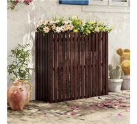 Soporte for Aire Acondicionado Con Rejilla, Cubierta for Aire Acondicionado, Protección Contra La Lluvia Y El Sol, Resistente A La Suciedad Y Fácil De Limpiar(Brown,41.3x17.7x39.4in)