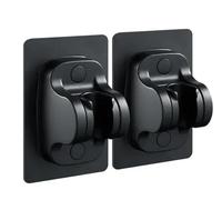 Soporte for cabezal de ducha sin taladro, soportes con ventosa, montaje en pared, accesorios baño ajustables, soporte for(Black-2pcs)