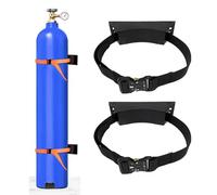 Soporte for cilindro de montado en la pared - Soporte seguro for tanque de oxígeno y propano - Opciones de paquete de 2/4/6/8/10(Black,2 pack)