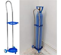 Soporte for cilindros de gas de acero inoxidable de uso doméstico, con ruedas y cadena de seguridad.(37.4 inch/95cm)