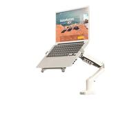 Soporte for computadora portátil, Brazo mecánico suspendido, Soporte de Estante Elevado for Escritorio, refrigeración, for Libros Juegos, F80-FP Blanco