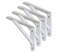 Soporte for estante Soportes for estante triangulares de acero for colgar en la pared, resistentes, 350 mm x 220 mm, 2,5 mm de grosor, paquete de 4(White 350mm)