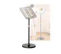 Soporte for libros de cocina portátiles, altura ajustable de 93 a 140 cm, for hojas de recetas, imágenes, tabletas y revistas.(Black)