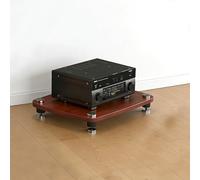 Soporte for Medios audiovisuales, gabinete for Altavoces con amortiguación de Vibraciones, Estante for Consola de Videojuegos de Entretenimiento for el hogar, la Oficina y el Cine.(Brown,1 Tier)