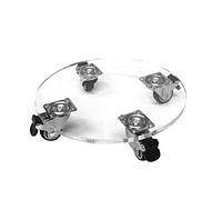 Soporte for plantas en interiores, soporte rodante transparente con ruedas, carrito for maceteros de acrílico resistente con ruedas bloqueables, base transparente for macetas for exteriores(Round,12")