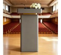 Soporte for Podio Podio metálico Púlpito Mesa de recepción con Estante for Iglesias y aulas(Grey)