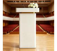 Soporte for Podio Podio metálico Púlpito Mesa de recepción con Estante for Iglesias y aulas(White)