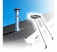 Soporte for tubería de chimenea de techo, kit de soporte de chimenea, soporte fácil de montar que proporciona estabilidad contra el viento y la nieve.(9 3/4 inch(248mm) Dia)