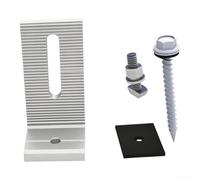 Soporte fotovoltaico de pierna en L resistente para azulejos de acero de color, sistema de montaje de panel solar de aluminio, altura de 80 mm, rendimiento estable para todo tipo de clima