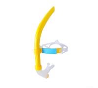 Soporte frontal de esnórquel de natación para práctica de estilo libre, tubo de respiración de silicona para nadadores adultos y niños, regazo aerodinámico (amarillo)