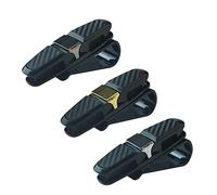 Soporte Gafas Coche,3 PCS Soportes para Gafas de Coche Clips Porta Porta Clip para Visera Solar de Sol Soporte del Portavasos Cuero