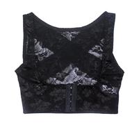 Soporte genérico para garganta Push Up Corsé Vainante Encaje Gorro Fino Espalda Desnuda Soporte Lateral Corrección Postura Adulto Hermosa Silueta cómoda para un atuendo irreprochable, Le Noir, M