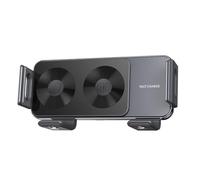 Soporte giratorio automático para teléfono de coche, doble bobina, máximo 15 W, carga rápida, soporte giratorio de 90° para coche y teléfono