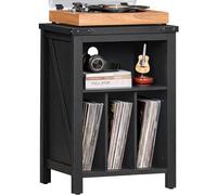 Soporte Giratorio con Soporte de Discos de Vinilo, la Mesa giratoria Negra sostiene hasta 160 álbumes, Gran Soporte de Tocadiscos de Madera, Estante de Almacenamiento para salón, Dormitorio, Oficina