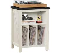 Soporte Giratorio con Soporte de Discos de Vinilo, Mesa giratoria Blanca con Capacidad para hasta 160 álbumes, Gran Soporte de Tocadiscos de Madera, Estante para Sala de Estar, Dormitorio, Oficina