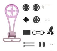 Soporte giratorio de 180 grados para computadora de bicicleta Garmin para Bryton en vástago de bicicleta con diseño de aluminio hueco (rosa degradado)