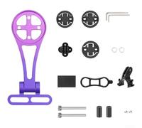 Soporte giratorio de 180 grados para computadora de bicicleta Garmin para Bryton en vástago de bicicleta con diseño de aluminio hueco (morado degradado)