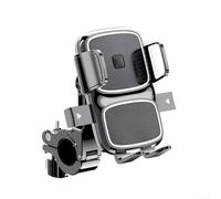 Soporte giratorio de 360 grados para teléfono de motocicleta con bloqueo de un segundo, silicona que absorbe los golpes y almohadillas antideslizantes (asa)