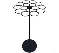 Soporte giratorio de 360 grados, soporte de metal para trofeos para más de 45 medallas deportivas, montaje en pared o estante de acero al carbono independiente para cintas de maratón, color negro