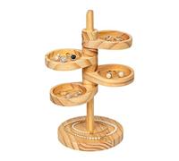 Soporte giratorio de madera para cupcakes, 4 niveles, decoración de mesa | Soporte de torre para tartas para llaves, joyas, gorros, aperitivos, postres, sala de estar, comedor