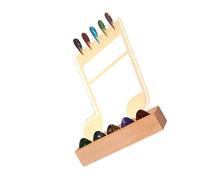 Soporte giratorio multicolor para púas de guitarra eléctrica con luces coloridas y base de madera, adecuado para decoración del hogar