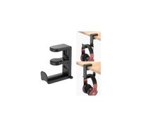 Soporte giratorio para auriculares EURPMASK - Soporte de escritorio ajustable con abrazadera, giro de 360 y clip para cables, compatible con