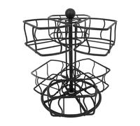 Soporte giratorio para bolsas de té, carrusel de metal de 2 niveles, organizador de cápsulas de café, almacenamiento de bolsitas de té y edulcorante, organizador de almacenamiento de cocina para