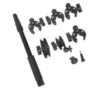 Soporte giratorio para cámara con cabeza esférica con abrazaderas antivibración y brazo extensible de amplia compatibilidad