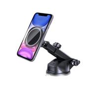 Soporte giratorio para coche con ventosa magnética de cáñamo negra